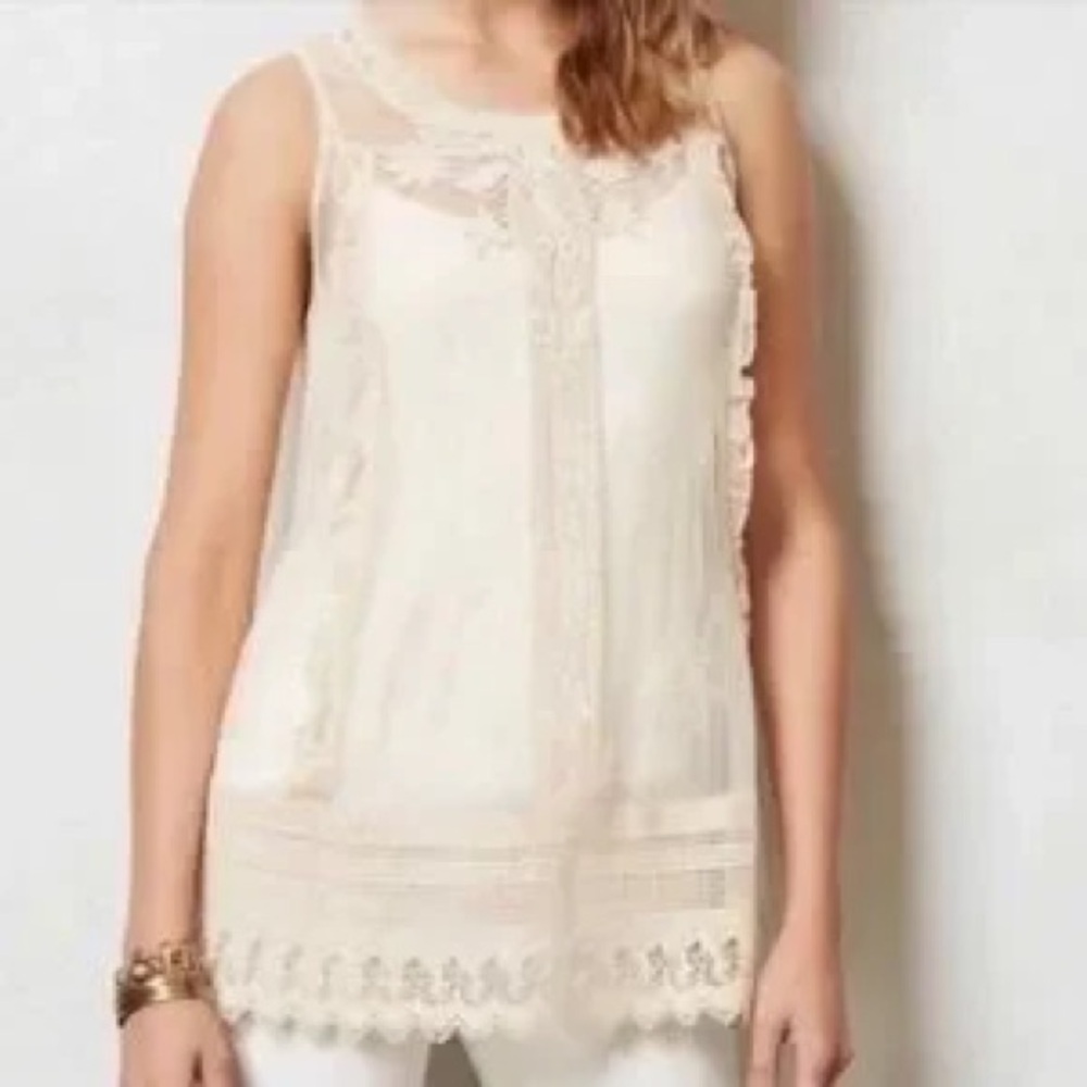 Elegant brown Lace Sleeveless Top